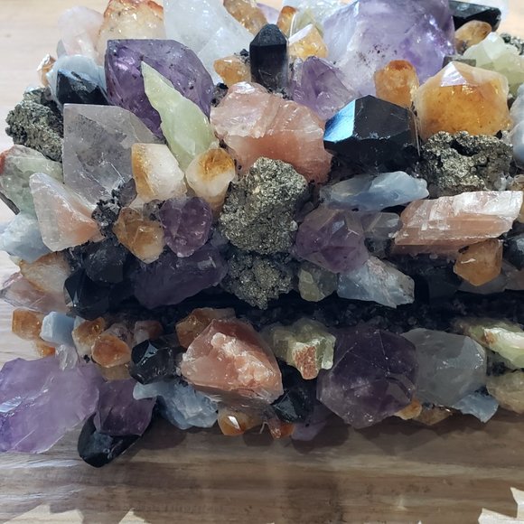 McCoy Crystal Quartz Amethyst Pyrite Cab Jewelry Box Anthropologie Free People - Picture 2 of 16